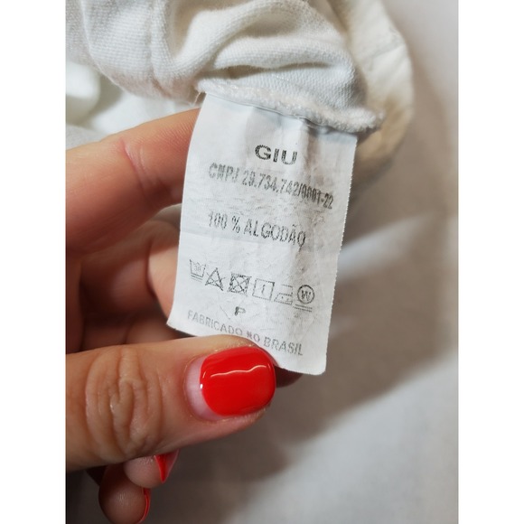 GIU White Corset Style Crop Tank Top Women Size P Medium 100% Cotton‎ - Picture 3 of 8